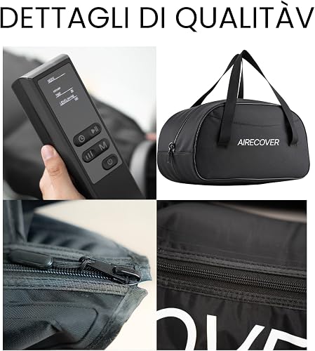 Pressoterapia per casa, massaggiatore per gambe e piedi stanchi per migliorare la circolazione, recupero muscolare, drenaggio linfatico, portatile con borsa (L:183-195 cm) - 7
