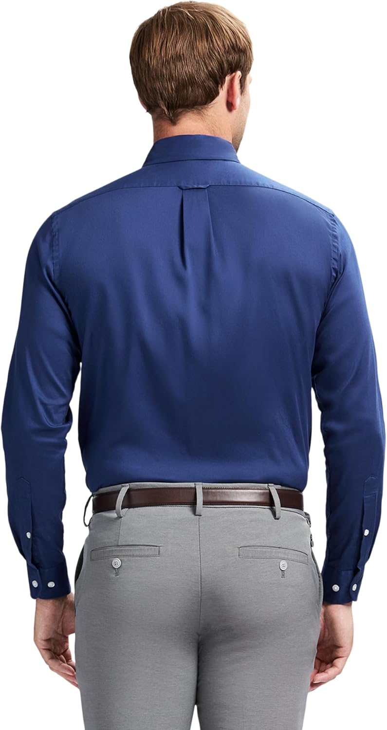 Izod Mens Slim Fit Dress Shirt Long Sleeve Wrinkle Free Stretch Button Down Collar - Image 3