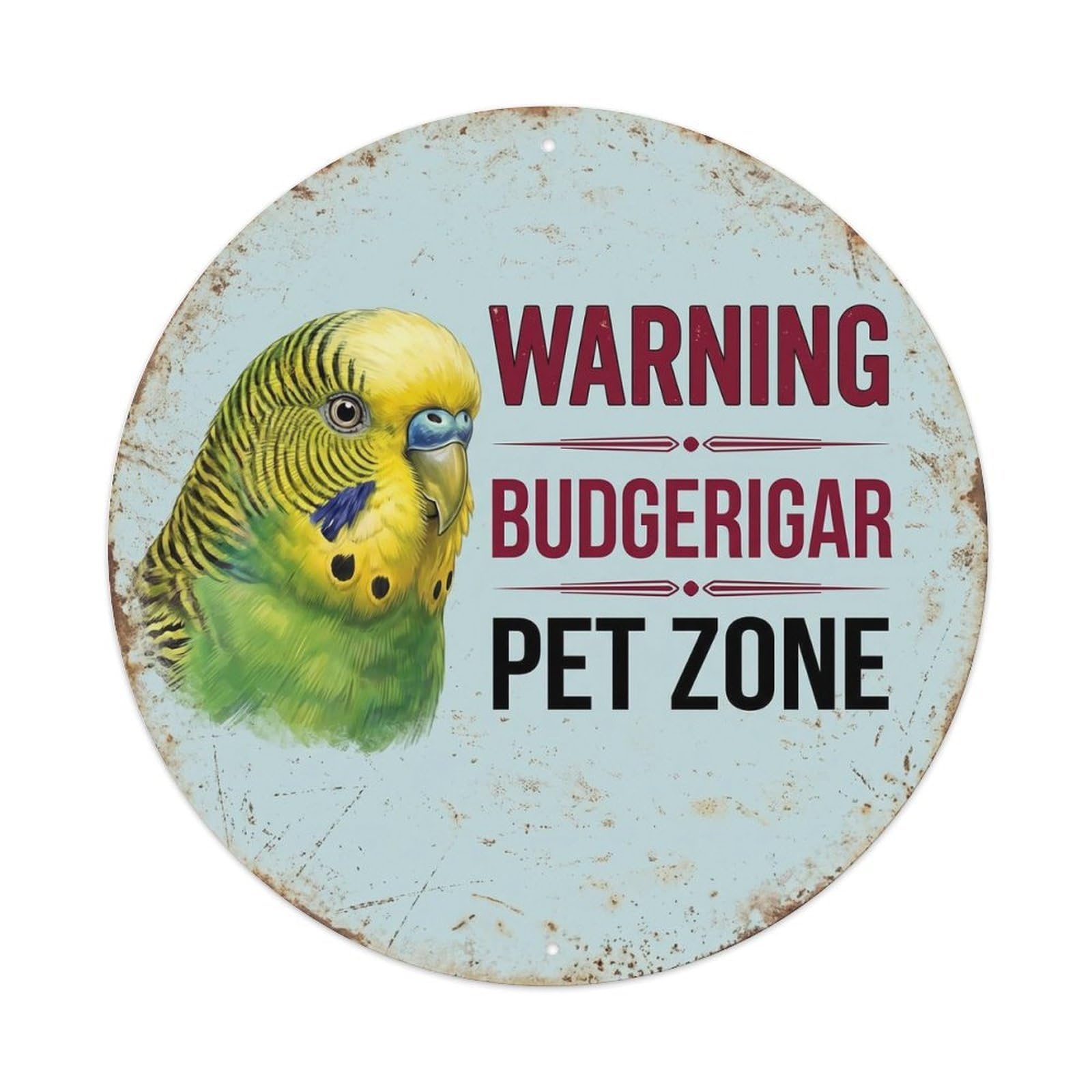 Tgrcjimh Style Metal Tin Sign Vintage Warning Budgerigar