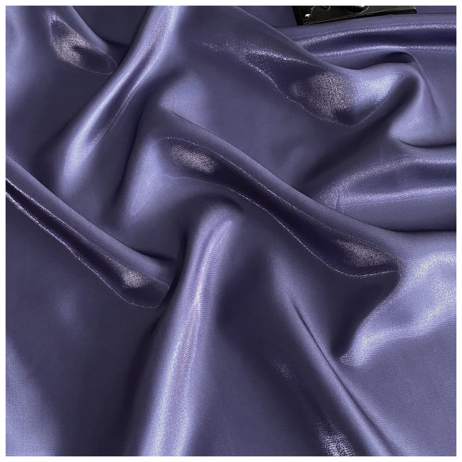 Tissu en satin de soie gris vert violet de 150 cm pour couture fait main