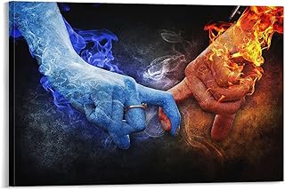 Fire and Ice - Abstract Art - Digital Art - Abstract Art Canvas Poster Poster Decorative Painting Canvas Wall Art Living Room Posters Bedroom Painting 16x24inch(40x60cm)