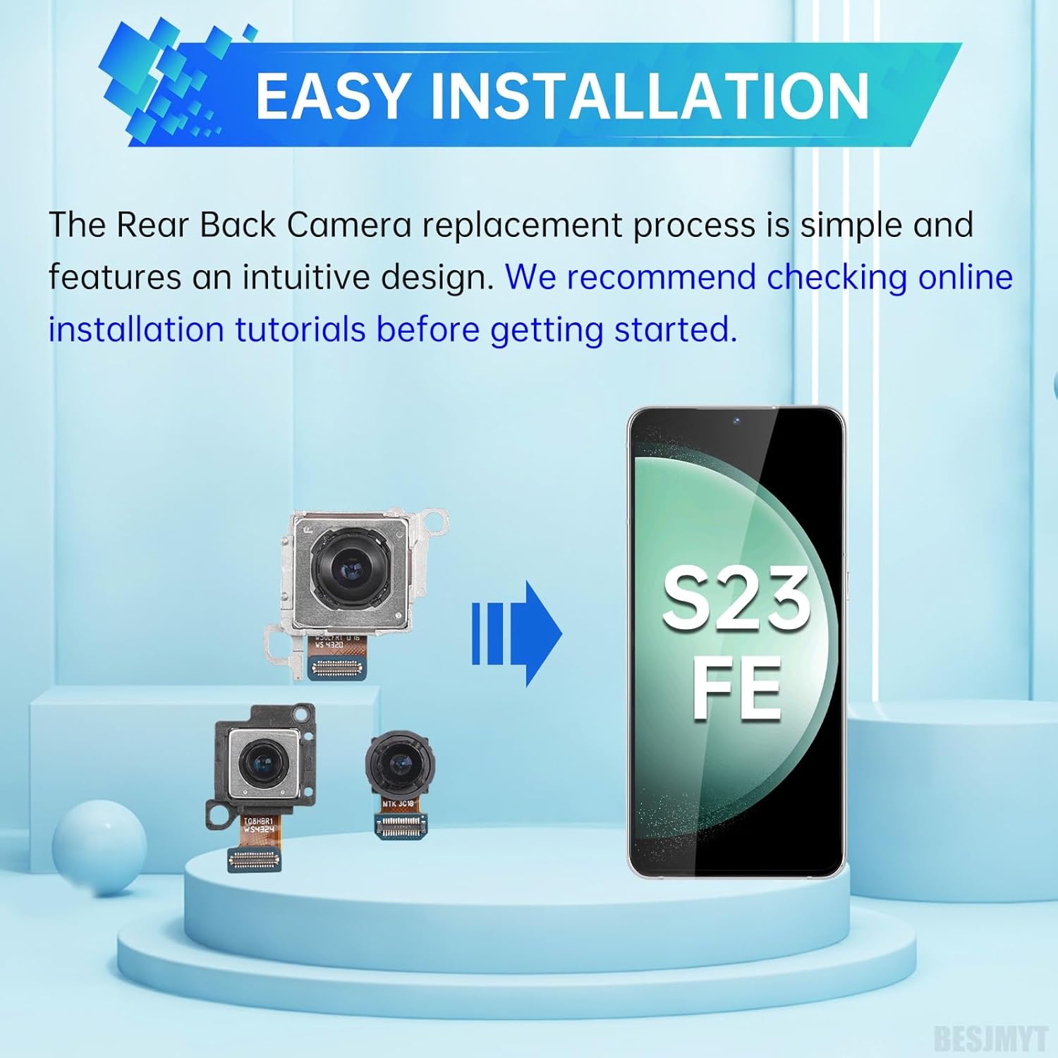 for Samsung Galaxy S23 FE Rear Main Camera Replacement Back Camera Module Part Repair for Galaxy s23fe SM-S711U1 SM-S711U