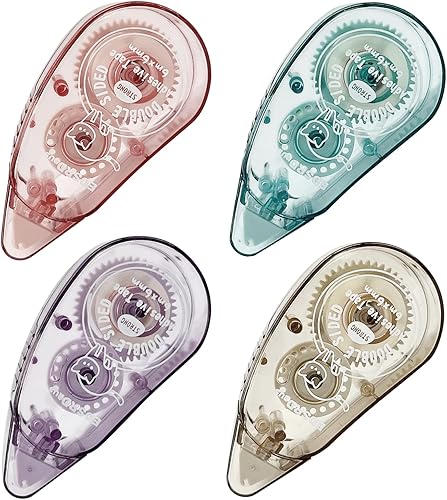 Miniatura 1 de Total 4 rodillos de cinta adhesiva de doble cara, sin ácidos y seguro para archivar, dispensador permanente de cinta adhesiva de doble cara para