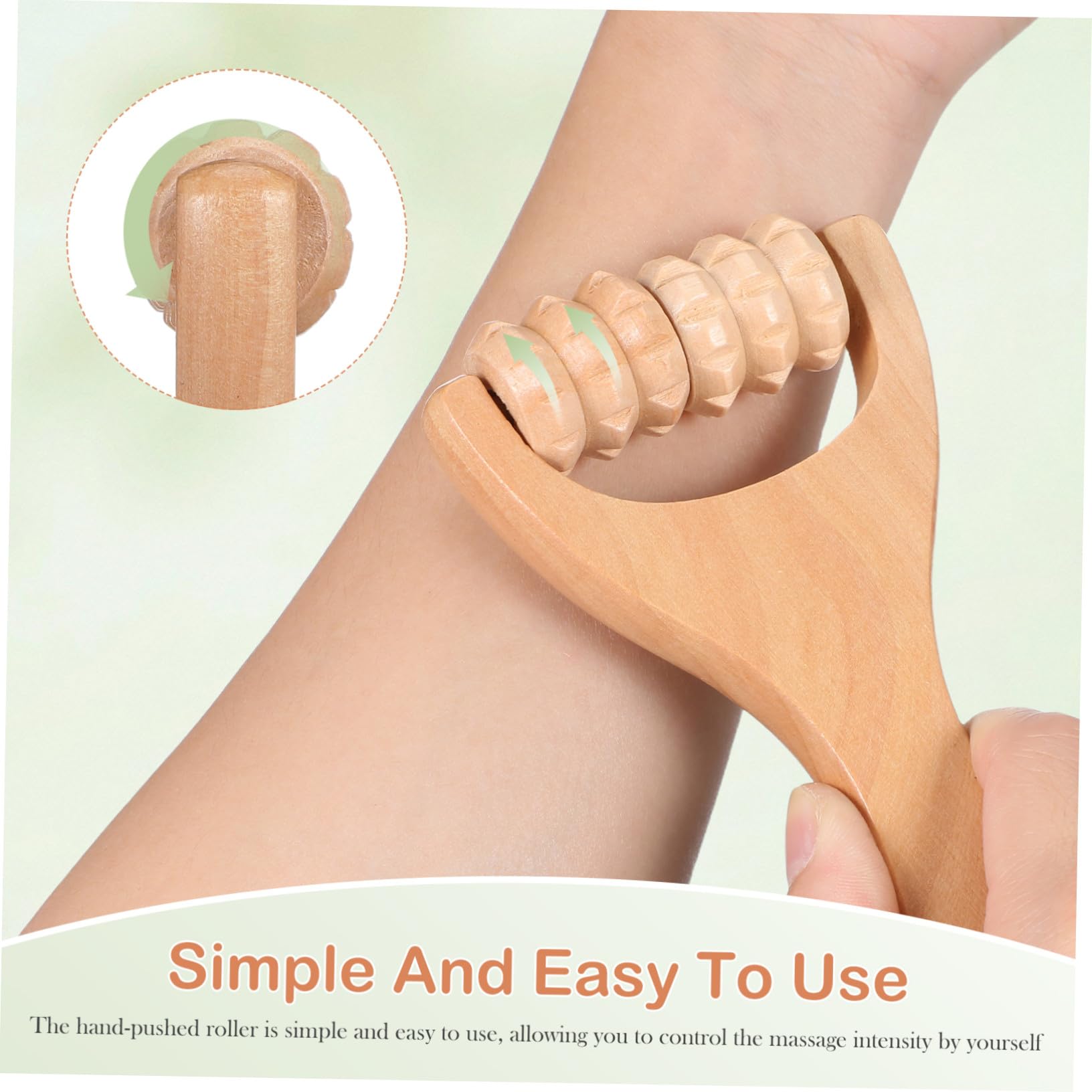 Mikinona Masajeador de Pies y Cuello Compacto 2 Piezas Rodillos de Madera Ergonómicos para Masaje de Hombros, Puntos de Acupuntura, Uso Doméstico y Portátil, Herramienta Profesional