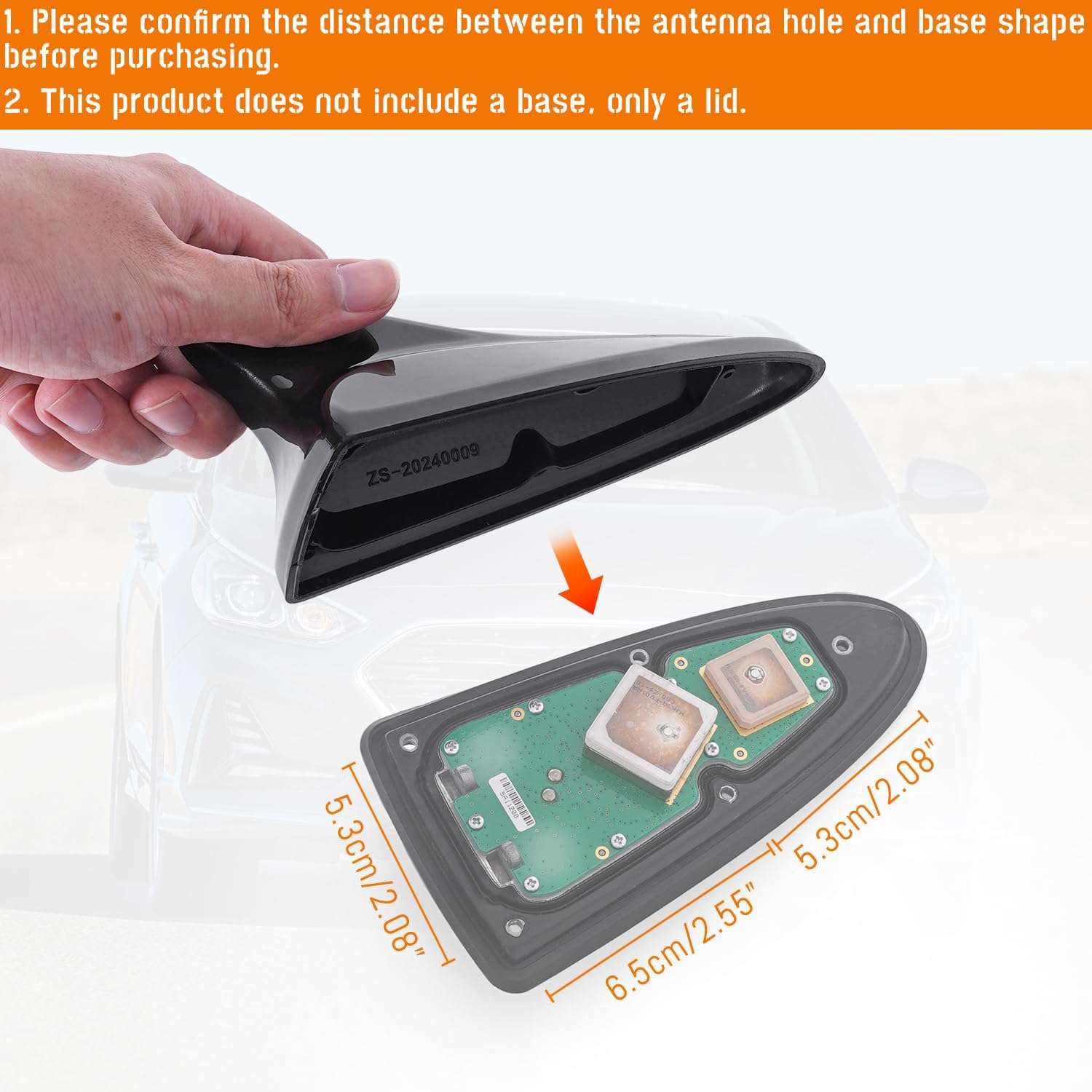 Shark Fin Antenna Cover,Car Roof Antenna Caps Compatible with Hyundai Sonata LF 4Doors Sedan 2014-2019,for Elantra 2011-2016;for Kia Optima 2014-2016,96210-3X100/962102T700ABT,Glossy Black