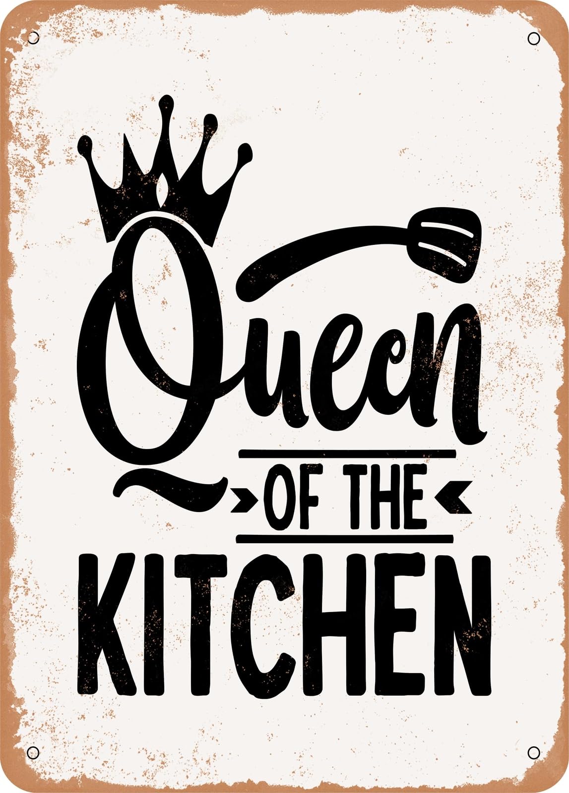 Miaomansenstore Metal Sign - Queen Of The Kitchen - Vintage Rusty Look Home Decor