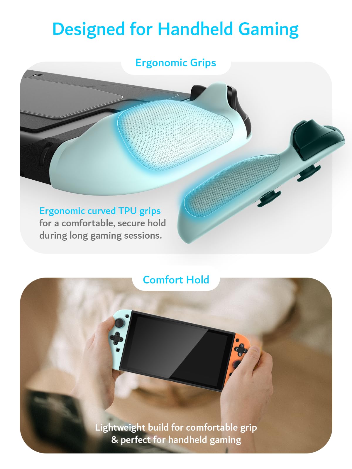 TUDIA Custodia a Scatto Compatibile con Nintendo Switch 2 (2025) [Accesso al Supporto] Cover Sottile e Antigraffio per Impugnatura Ergonomica in TPU Antiurto (Rosso/Blu, Retro Nero)