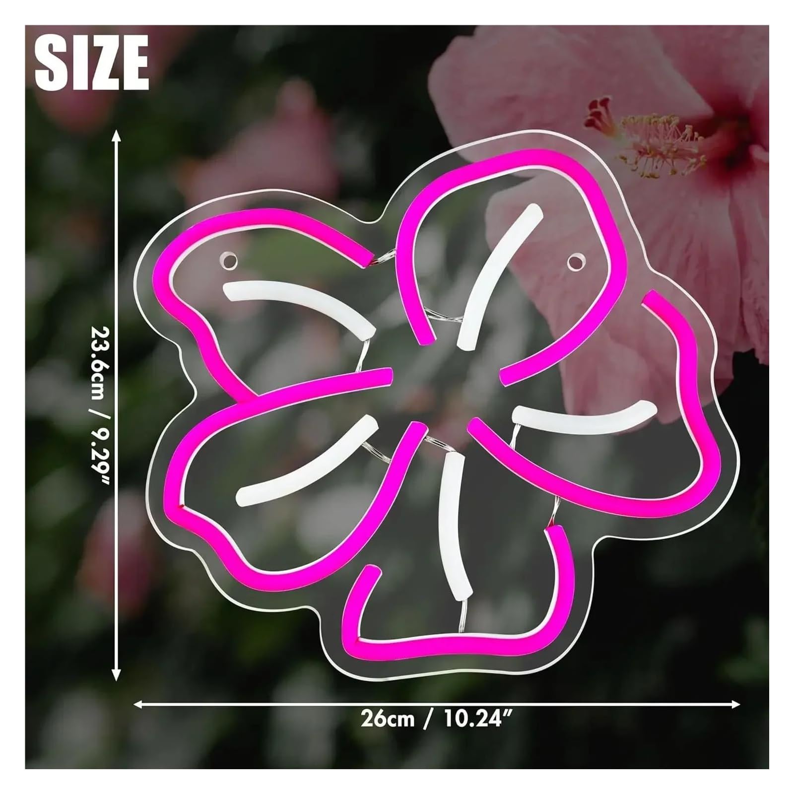 Decoración Lámparas Letrero De Neón Con Diseño De Flor De Durazno, Luz Regulable Para Dormitorio Sala De Estar Fiesta De Cumpleaños Sala De Juegos Decoración 26cmx23.6cm