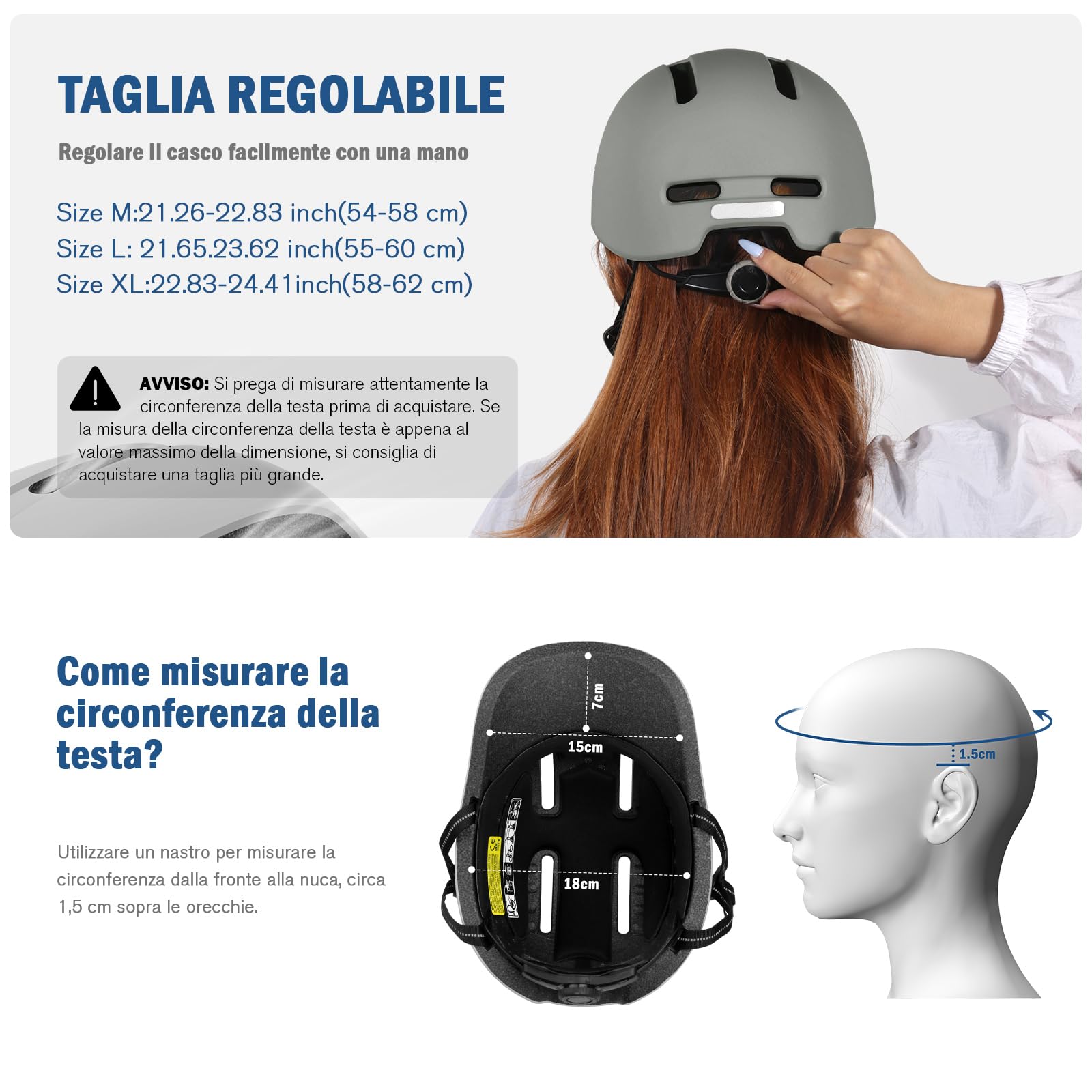 Shinmax Casco da Bici con Visiera Uomo Donna, Leggero e Traspirante, Regolabile, Casco da bicicletta per Ciclismo Urbano, Trekking, Commuting e Monopattino Elettrico