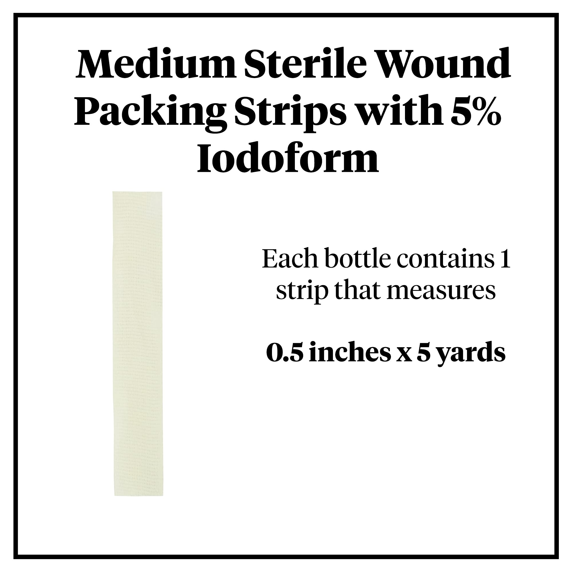 MCKESSON 61 – 59245 yodoformo embalaje tira, 5% w/estéril, látex libre, 1/2 "Ancho, 5 YD. Longitud, 0.5" Ancho, 180 cm de largo (Pack de 12)