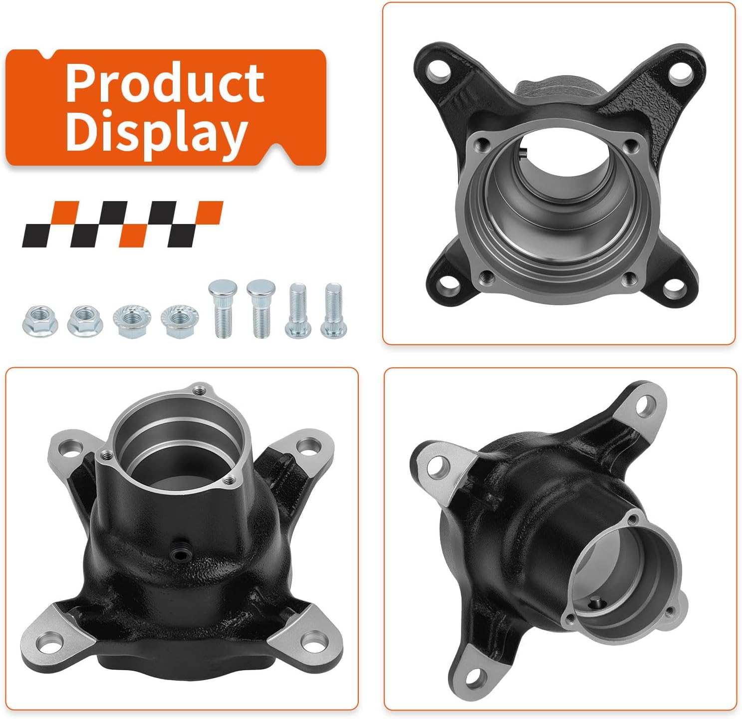 Front Left/Right Wheel Hub W/Studs & Nuts for Polaris Swedish Magnum Sportsman Xplorer Xpedition 325 300 425 400 500 1997-2008 1520243