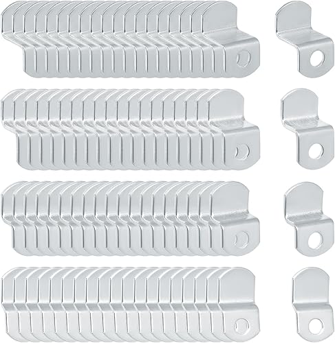 80 clips de lona desplazados de metal, clips de marco de fotos, abrazaderas de espejo para pintura de cuadros, pizarra, con tornillos (20 piezas de