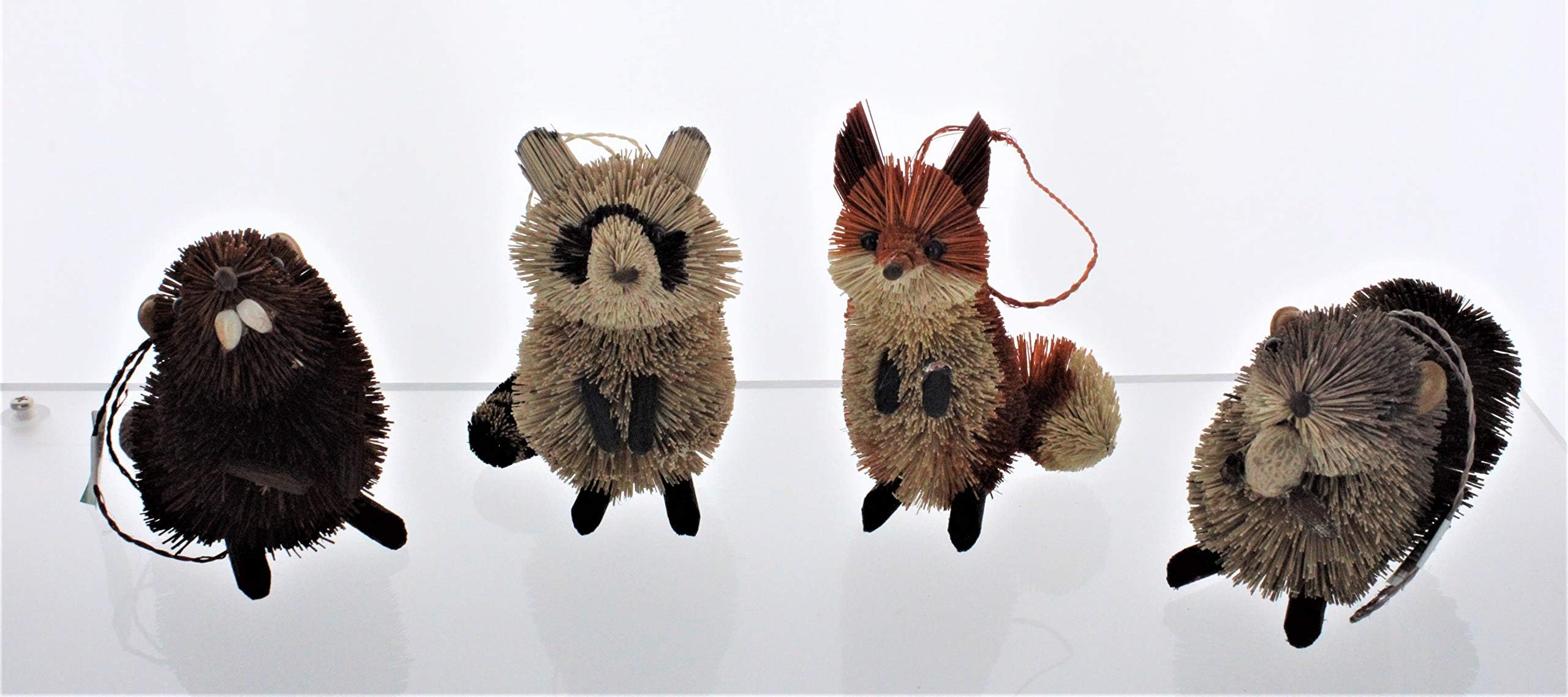3.5 to 6-Inch Buri Woodland Animal Ornament Set, 4 Assorted Styles