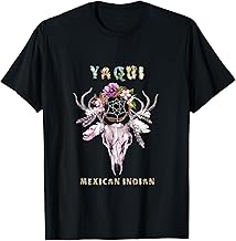 Yaqui Mexican Indian Tribe BOHO Floral Skull Retro T-Shirt