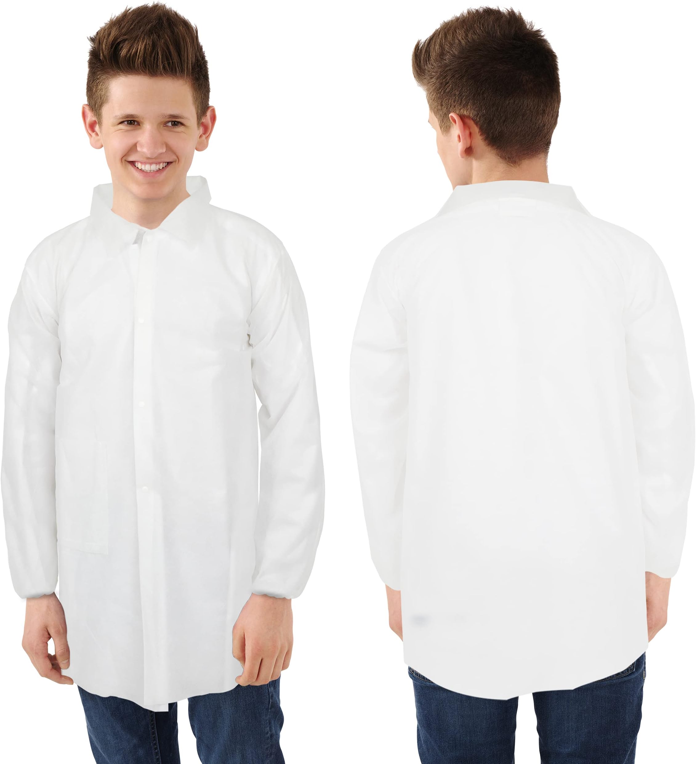 Disposable Lab Coats for Kids, 12 Pack - Lab Coats for Kids Science Party (Youth Medium)