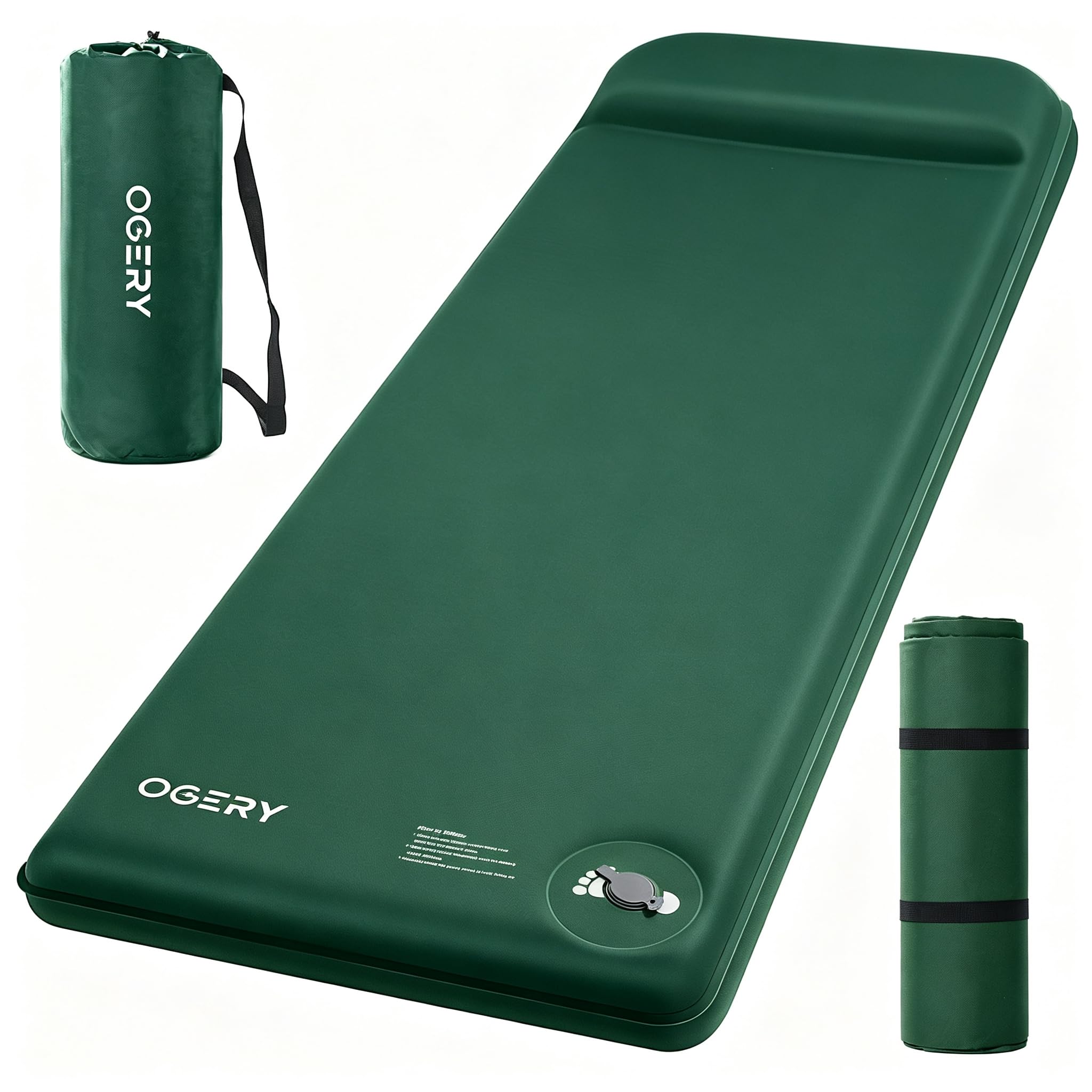 OGERY Self-Inflating Sleeping Pad with Built-in Foot Pump, 3" Memory Camping Mattress Pad, Quiet & 9.5 R-Value Insulated Sleeping Mat Camping Essential Gear for Car Tent Camping