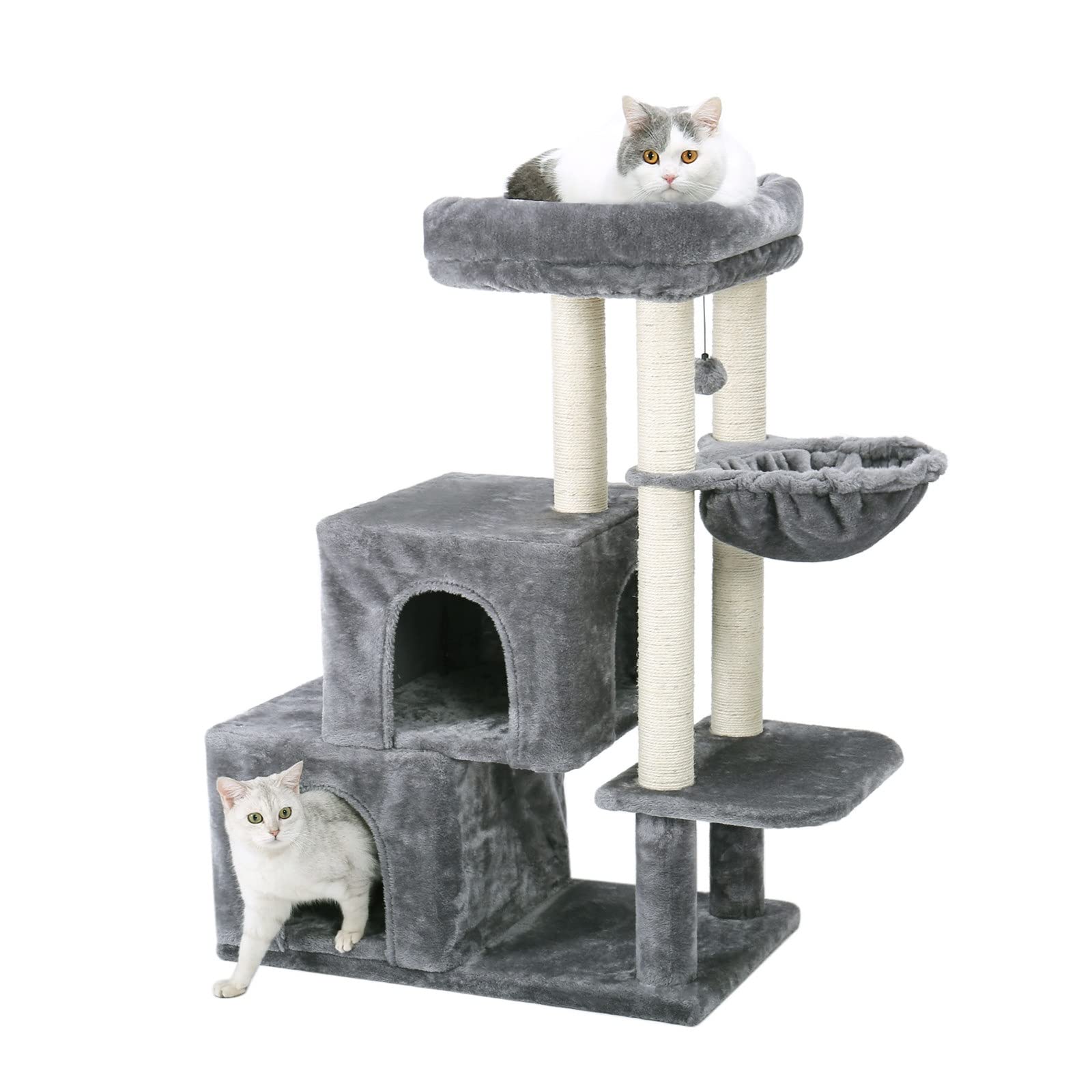 キャットタワー ツリーハウス コンドミニアム 遊び場タワー 猫 Amazon | 木製のキャットツリーハウス、無垢材の猫の