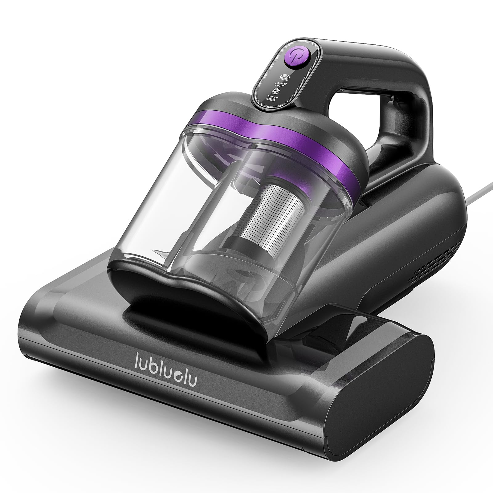 Lubluelu Aspirateur Anti-Acariens pour Matelas 3 en 1, 18 kPa Puissance d’Aspiration, Élimine 99% des Acariens et Allergènes, pour Matelas, Lits et Canapés (Gris foncé et Violet)