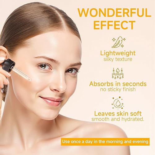 Miniatura 2 de Suero de vitamina C para rostro con ácido hialurónico y niacinamida para mujeres, para hidratar, piel suave, uso diario bajo maquillaje, para todo