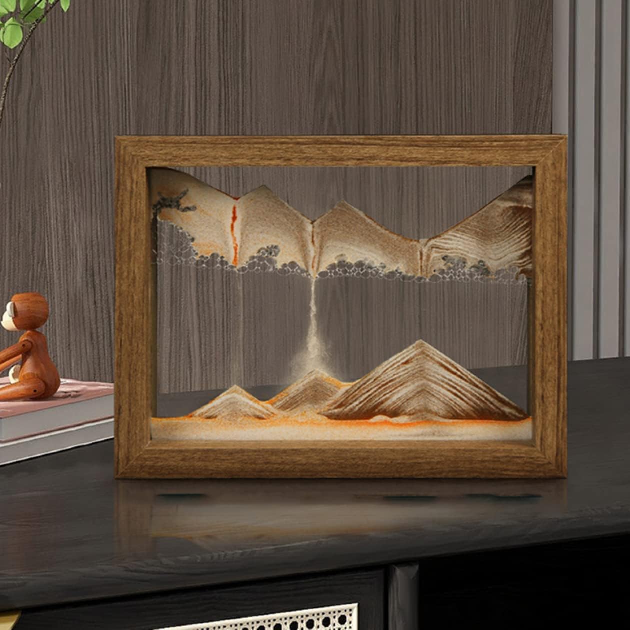 サンドピクチャー 砂時計 鹿 山水画 オブジェ インテリア サンドピクチャー 砂時計 鹿 山水画 オブジェ インテリア サンド