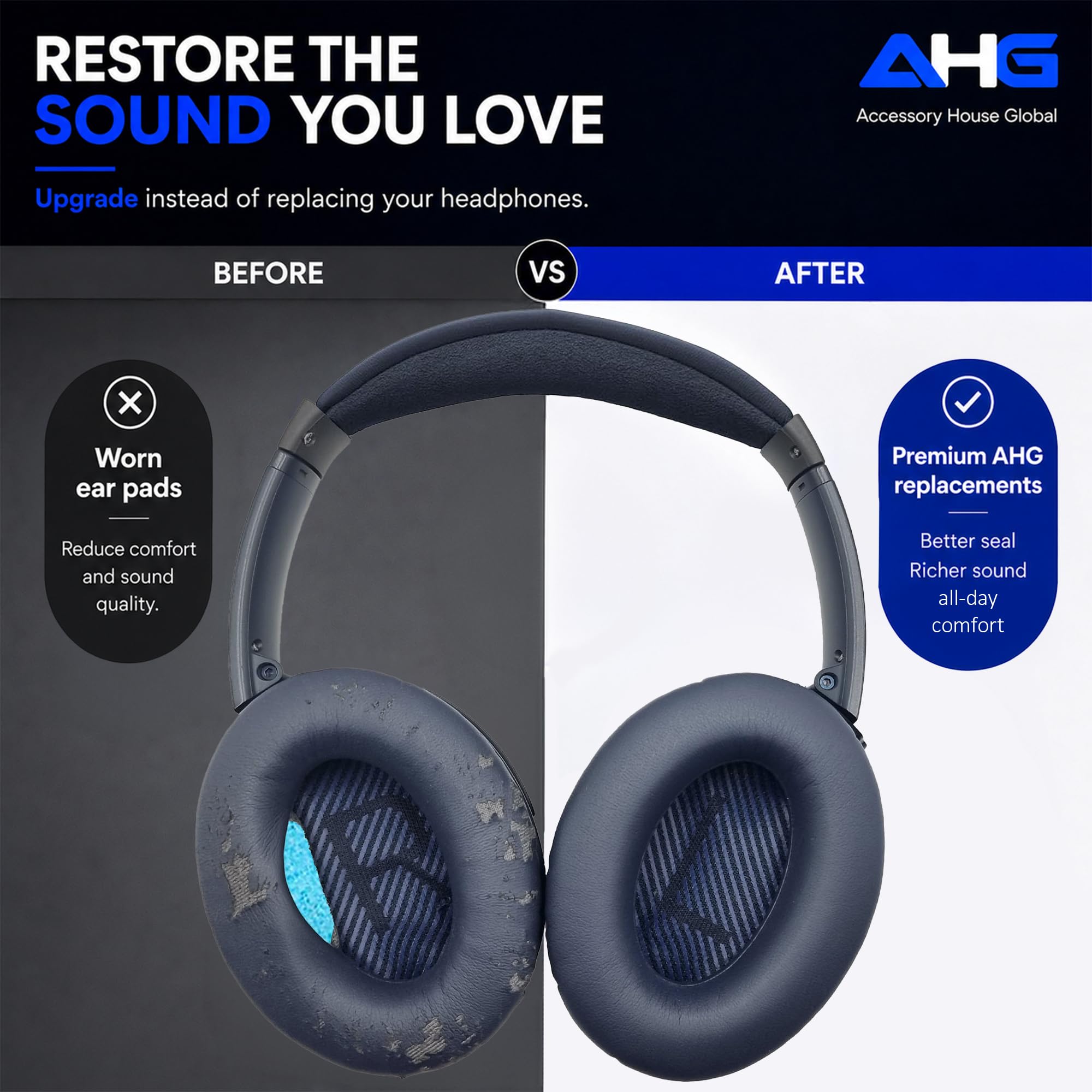 Amazon.com: AHG QC45 Ear Pads Compatible with Bose QuietComfort 45
