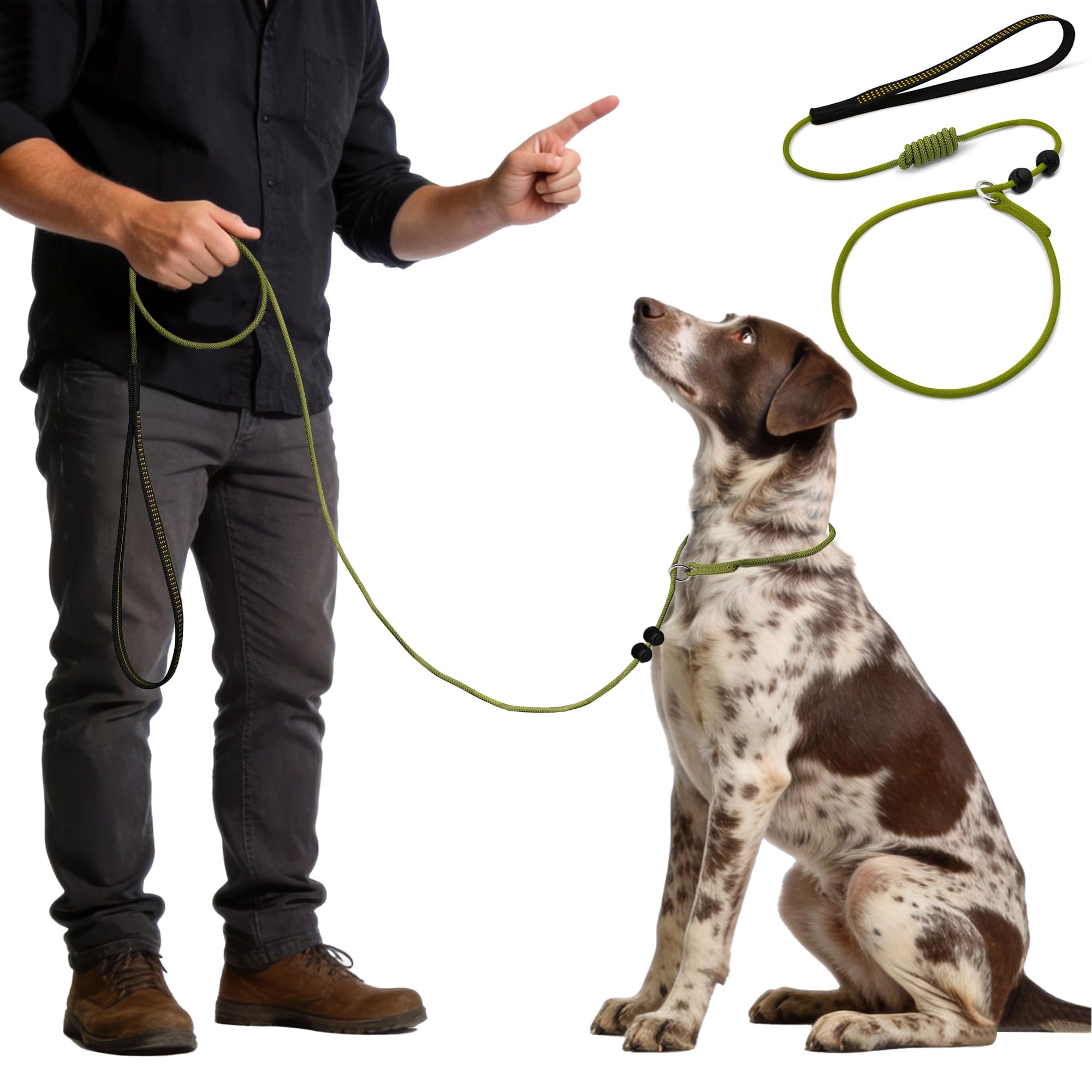 BeauGo|Dog Leash Slip Lead|Dog Training Lead,Trainer Rope Specifically Designed for DogTraining and NGKC Competition,2-in-Dog Lead & Collar,Trainer