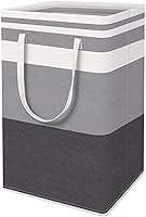 Vista 11 de HomeHacks Cesta de lavandería grande, impermeable, cesta de lavandería independiente, cesta de ropa alta plegable con asas extendidas para ropa