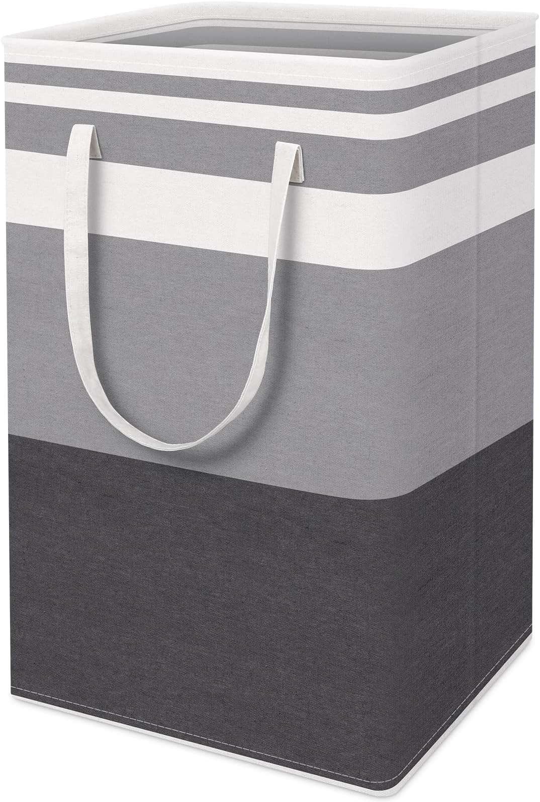 HomeHacks 1-Pack Large Laundry Basket,Waterproof, Freestanding Laundry Hamper, Collapsible Tall Clothes Hamper with Extended Handles for Clothes Toys in The Dorm and Family-(Gradient Grey, 75L)