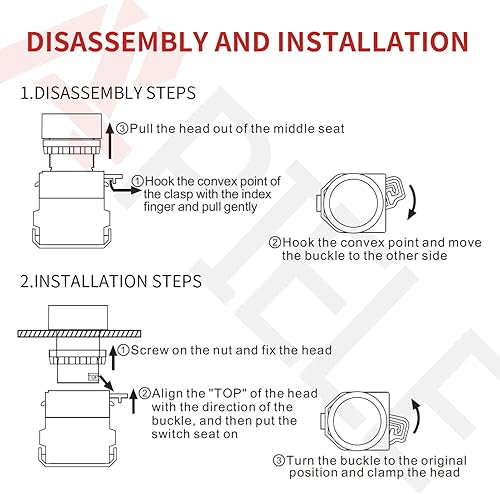 Miniatura 4 de APIELE Interruptor de botón momentáneo de 22MM 1NO 1NC Cabeza de metal LA36A-11BN-W (blanco)