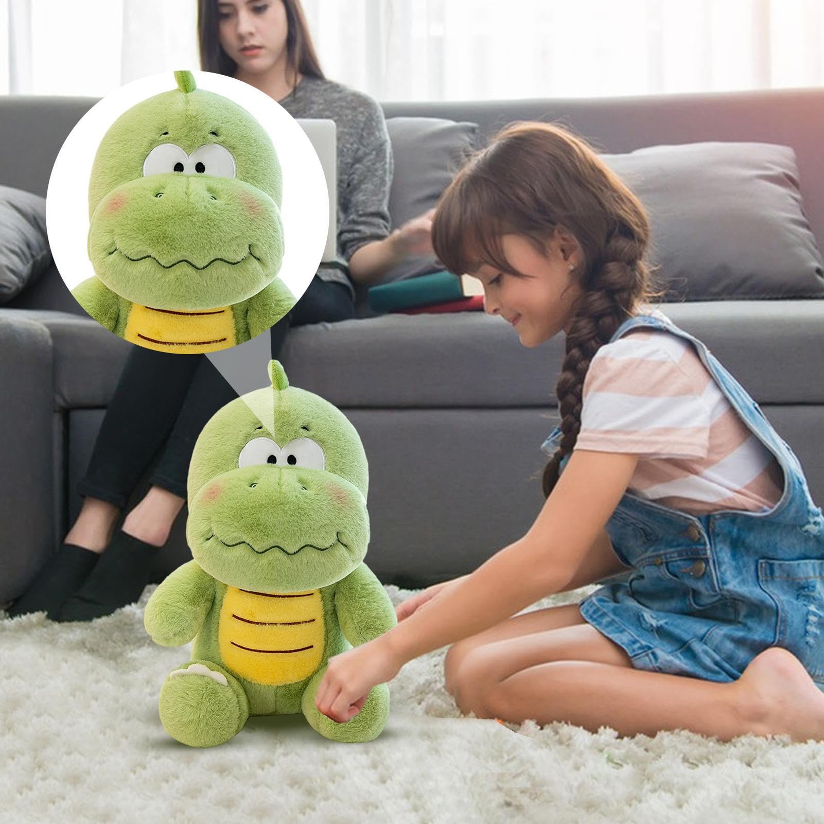 Dinosaurio Genérico Verde, Peluche - Lindo Verde Pequeño, Almohada Cómodo