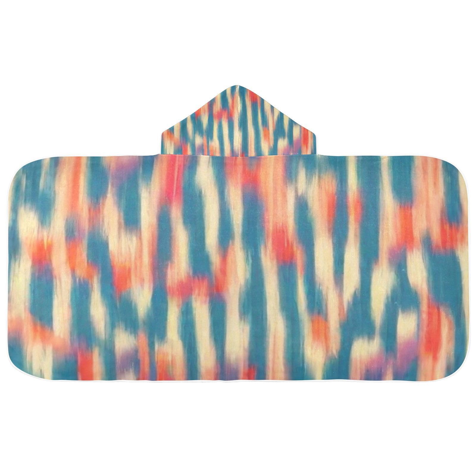 Kigai Colorful Pattern Hooded Beach Towel for Kids Soft Absorbent Quick Dry Bath Towel with Hood Lightweight Toddler Shower Pool Bath Wrap for Boys Girls