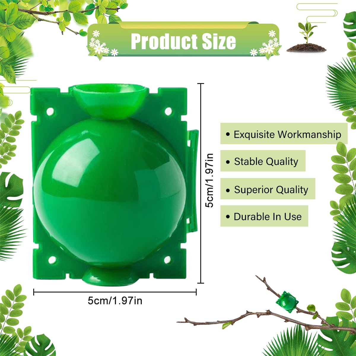 Scatola Radicamento Piante, Scatola di Innesto Delle Piante, Plant Rooting Ball, Sfere per Innesto per Piante, Scatola Coltivazione Radici Piante per Innesto da Giardino Coltivazione di Radici (Verde)
