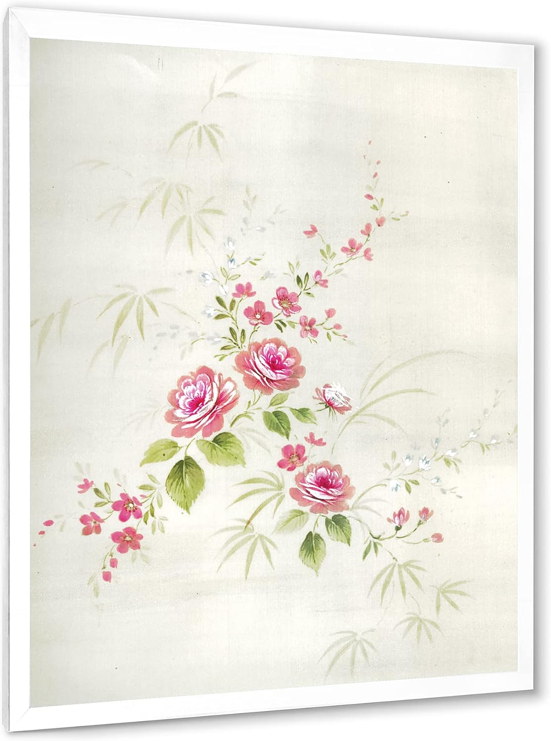 Retro Drawing of Flowers II Vintage Framed Wall Art