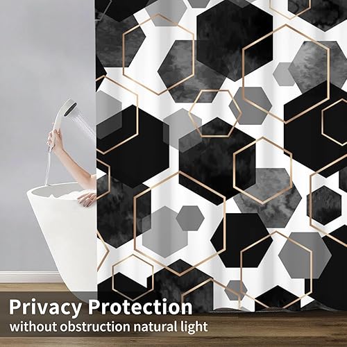 Miniatura 7 de Cortinas de ducha de flamenco rosa para baño, cortina de ducha floral de 72 pulgadas de ancho x 72 pulgadas de largo, hoja de palma verde, planta