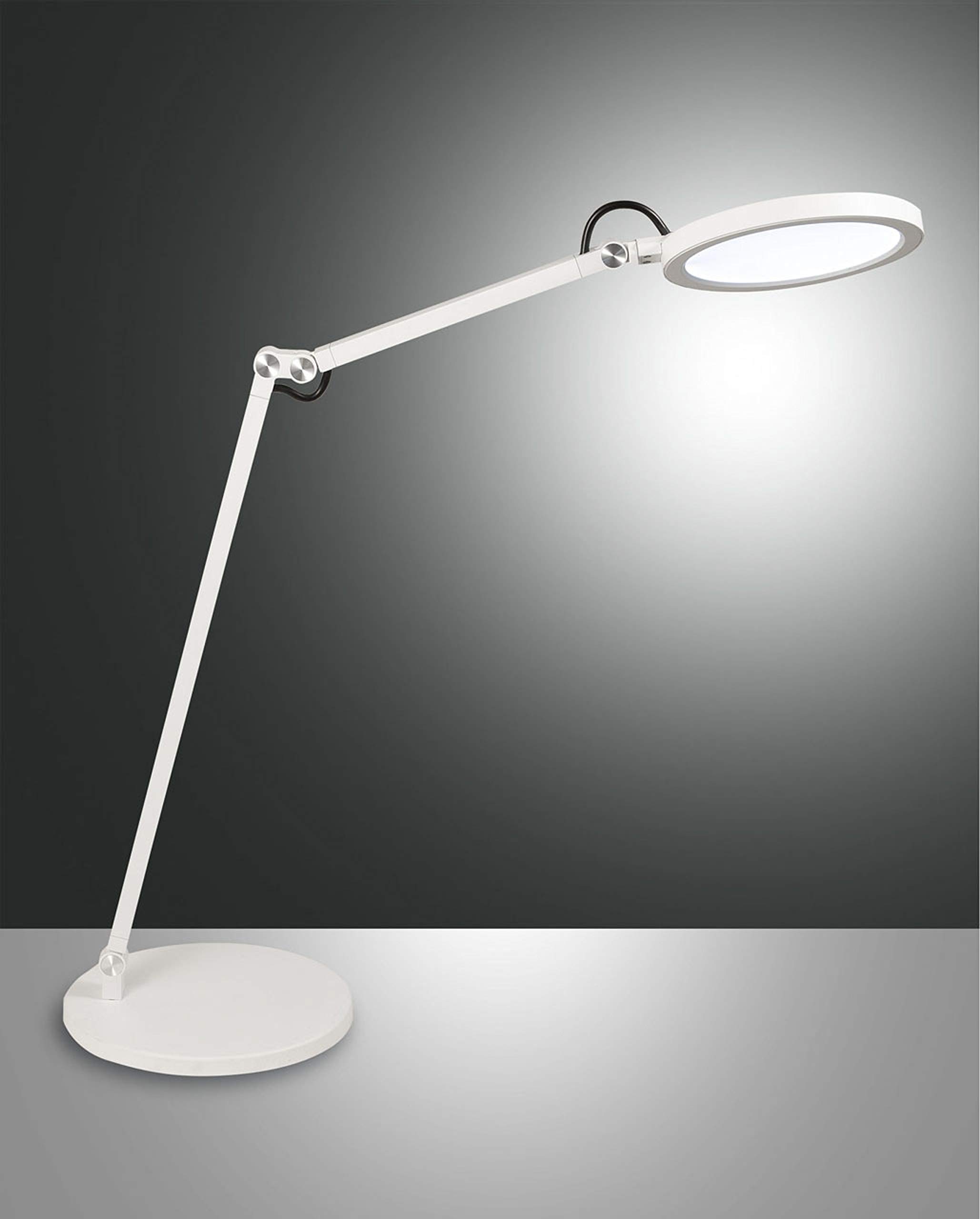 Fabas Luce White Regina Integrated Led Table Lamp Glass