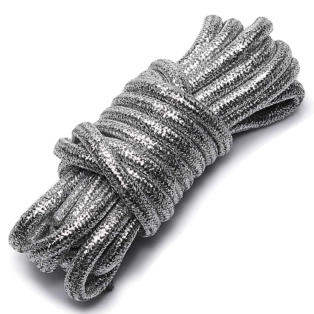 rismartRound Laces Glitter - 5 mm Wide - for Trainers - Lengths from 70 cm to 200 cm, 3 Colours