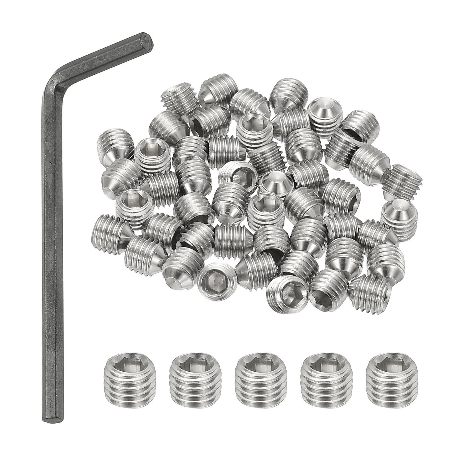 PATIKIL 1/4-28x1/4" Internal Hex Socket Set Grub Screws