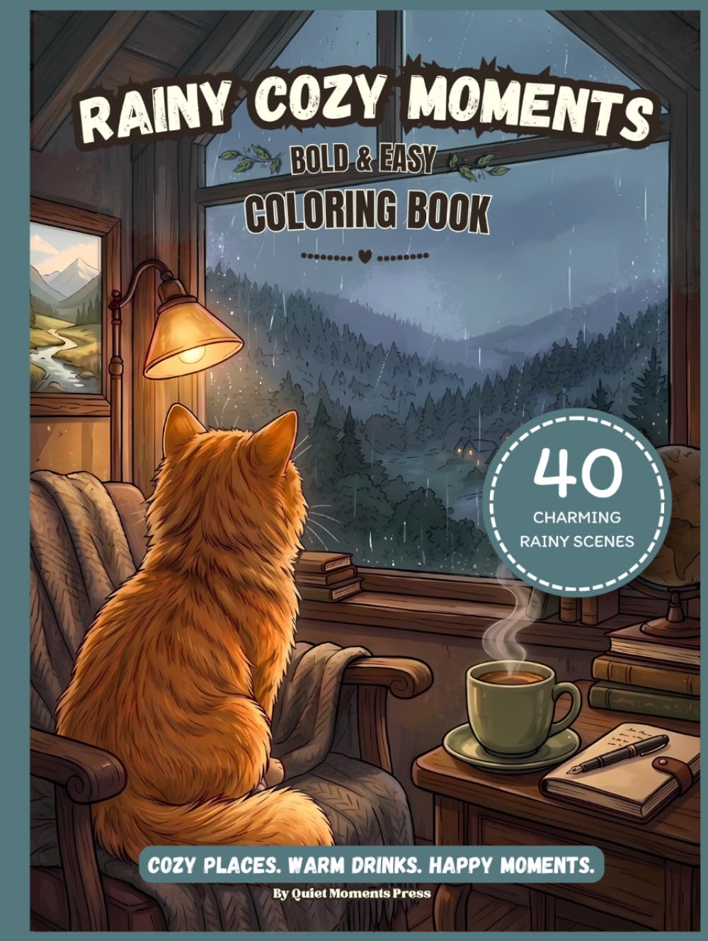 Rainy Cozy Moments: A Bold And Easy Coloring Book