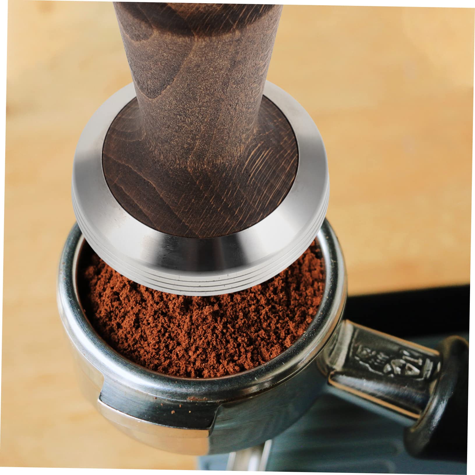 Pressino per Caffè Espresso in Acciaio Inox Impugnatura in Legno