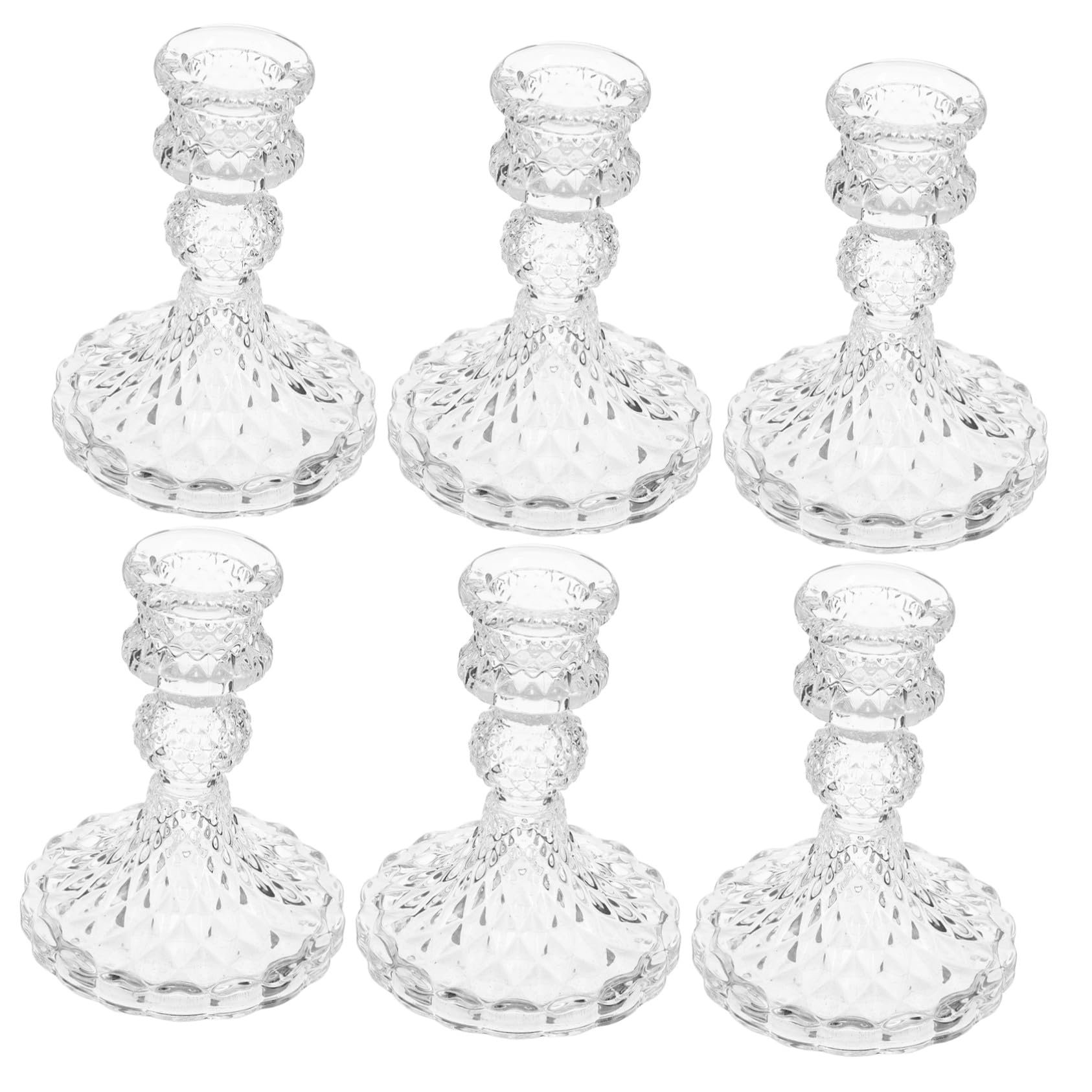 Bougeoir verre transparent pour ambiance chaleureuse | 6 supports de bougies