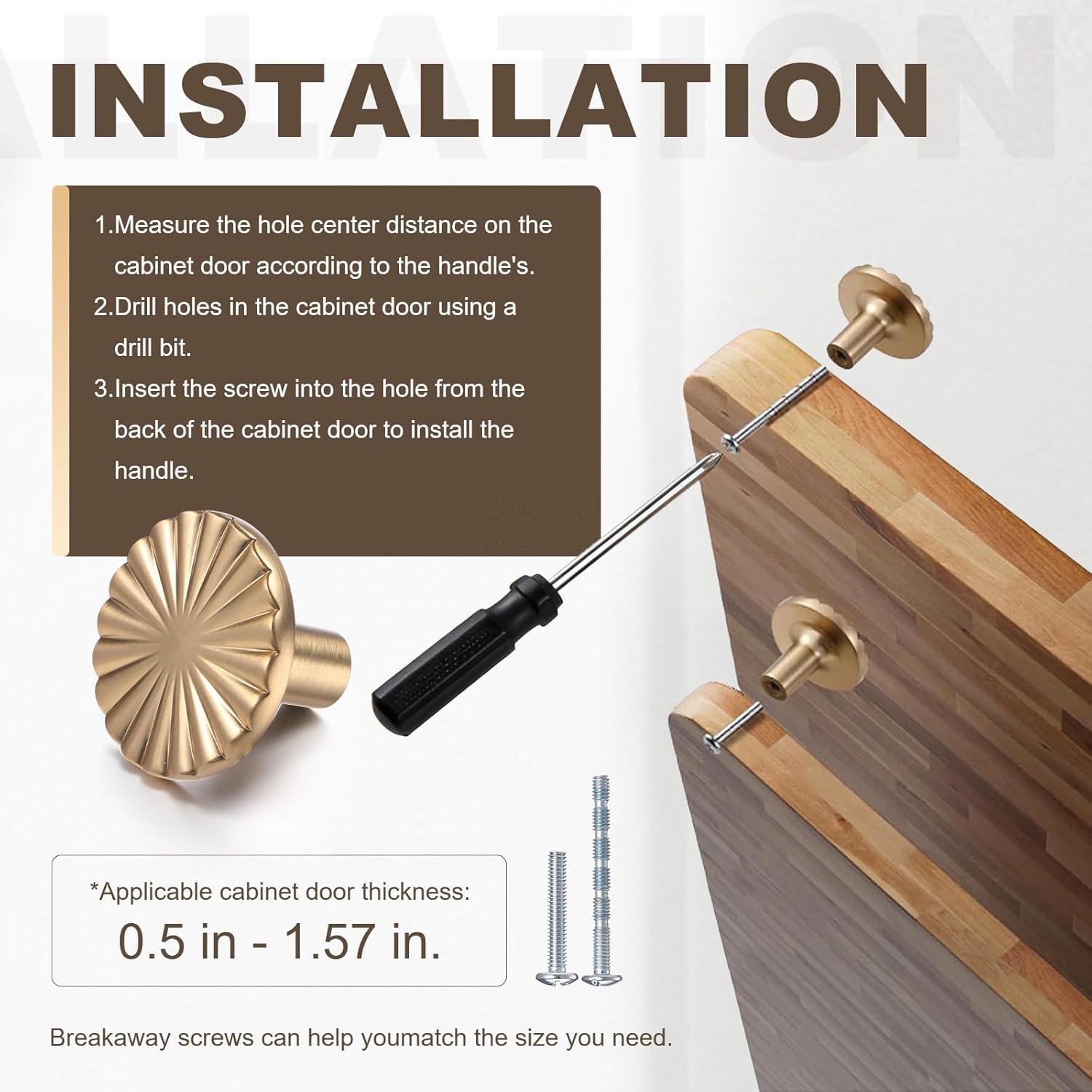 12 Pack Champagne Bronze Cabinet Knobs, Vintage Drawer Knobs Dresser Pulls Zinc Alloy Flat Kitchen Hardware Handles with Screws for Home Bathroom Cupboard Closet Wardrobe, 1.18" Diameter