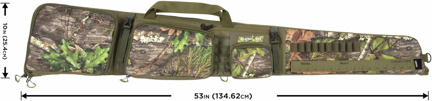 Allen Company Gear Fit Pursuit Shocker 52" Lockable Shotgun Case, Green/Mossy Oak Obsession Camo Accents