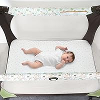 Vista 5 de Sábanas ajustadas para Pack and Play - Compatibles con Pamo Babe, Baby Trend, Graco, ADOVEL, Dream On Me y otros, cubierta de colchón para corralito