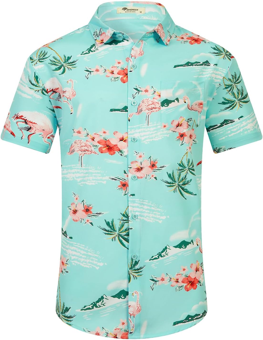 EISHOPEER Men's Hawaiian Shirts Short Sleeve Button Down Floral Tropical Holiday Beach Shirts S-3XL