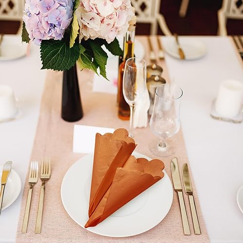 Miniatura 5 de Fuutreo 100 servilletas de cóctel festoneadas de papel grueso, desechables, para fiestas, bodas, cenas, suministros de cumpleaños, 5 x 5 pulgadas