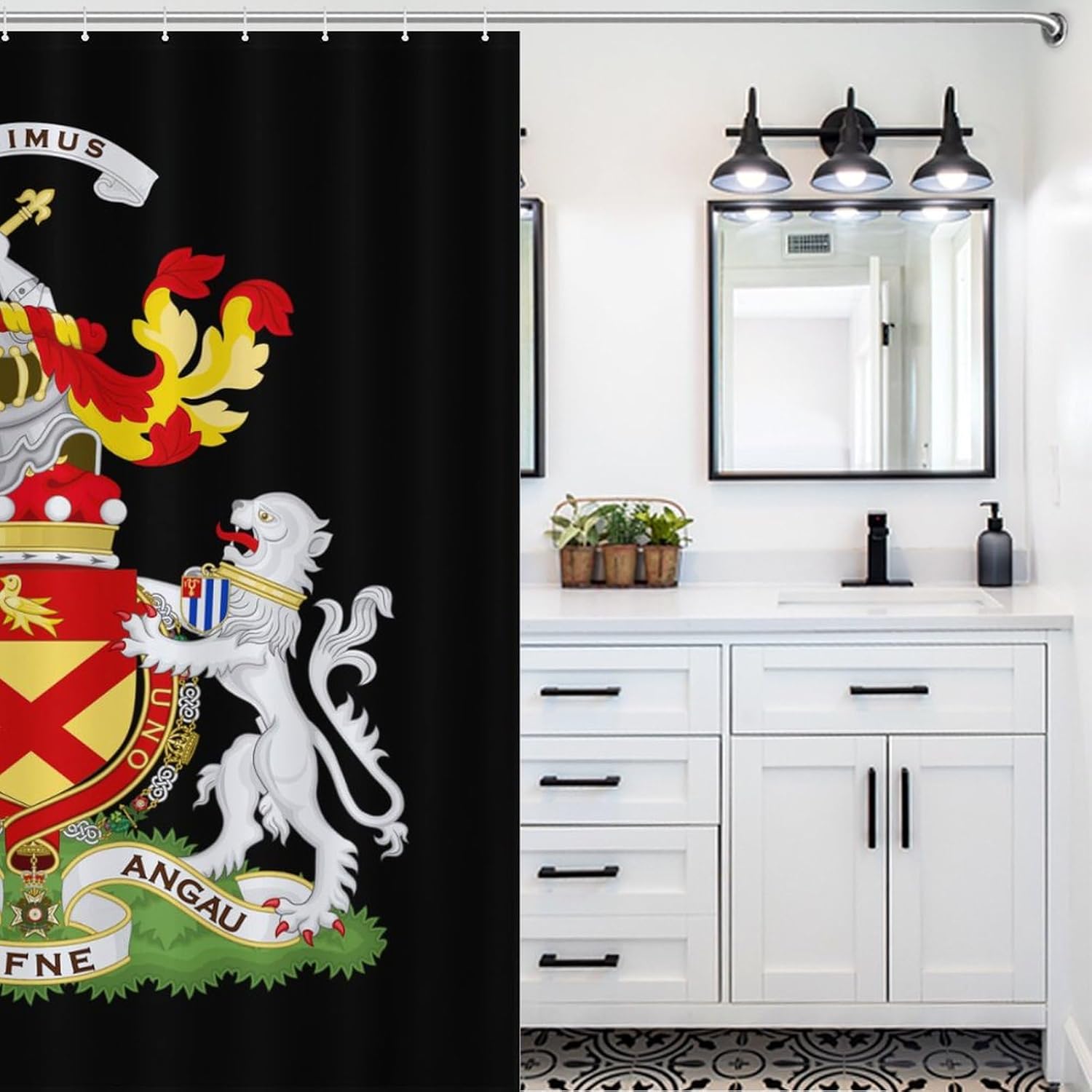 Coats of Arms of Henry Bruce Funny Shower Curtains Washable Bath Curtain Liner with Hooks for Bathroom Bath Tubs 66x72Inch（168x183cm）