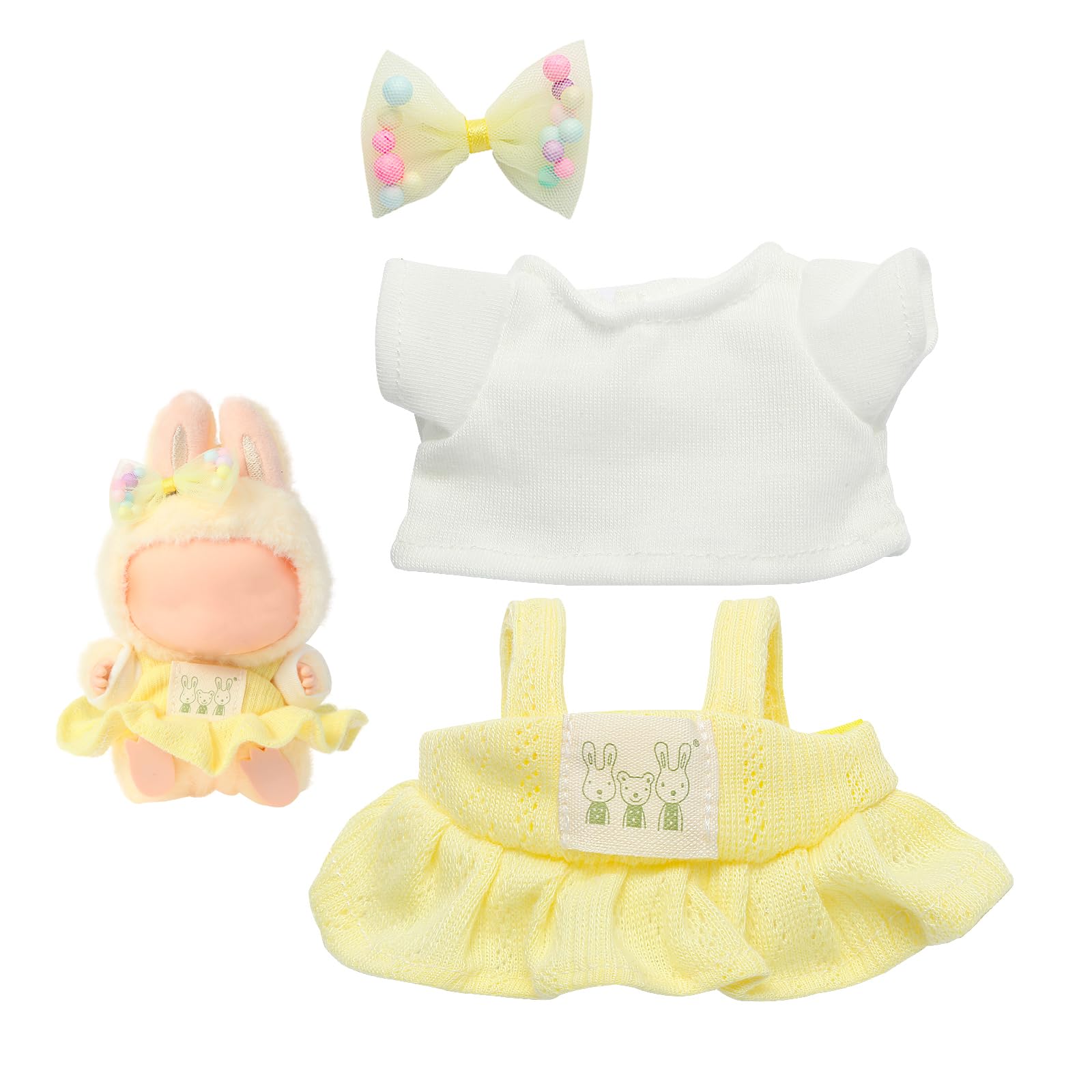 Ciunura Yellow Dress Clothes for bubudoll, Designed for bubuclothes, Multiple Stylish Outfit Sets for 5.9-6.7in Doll , Optimal for Your15&17cm Dolls