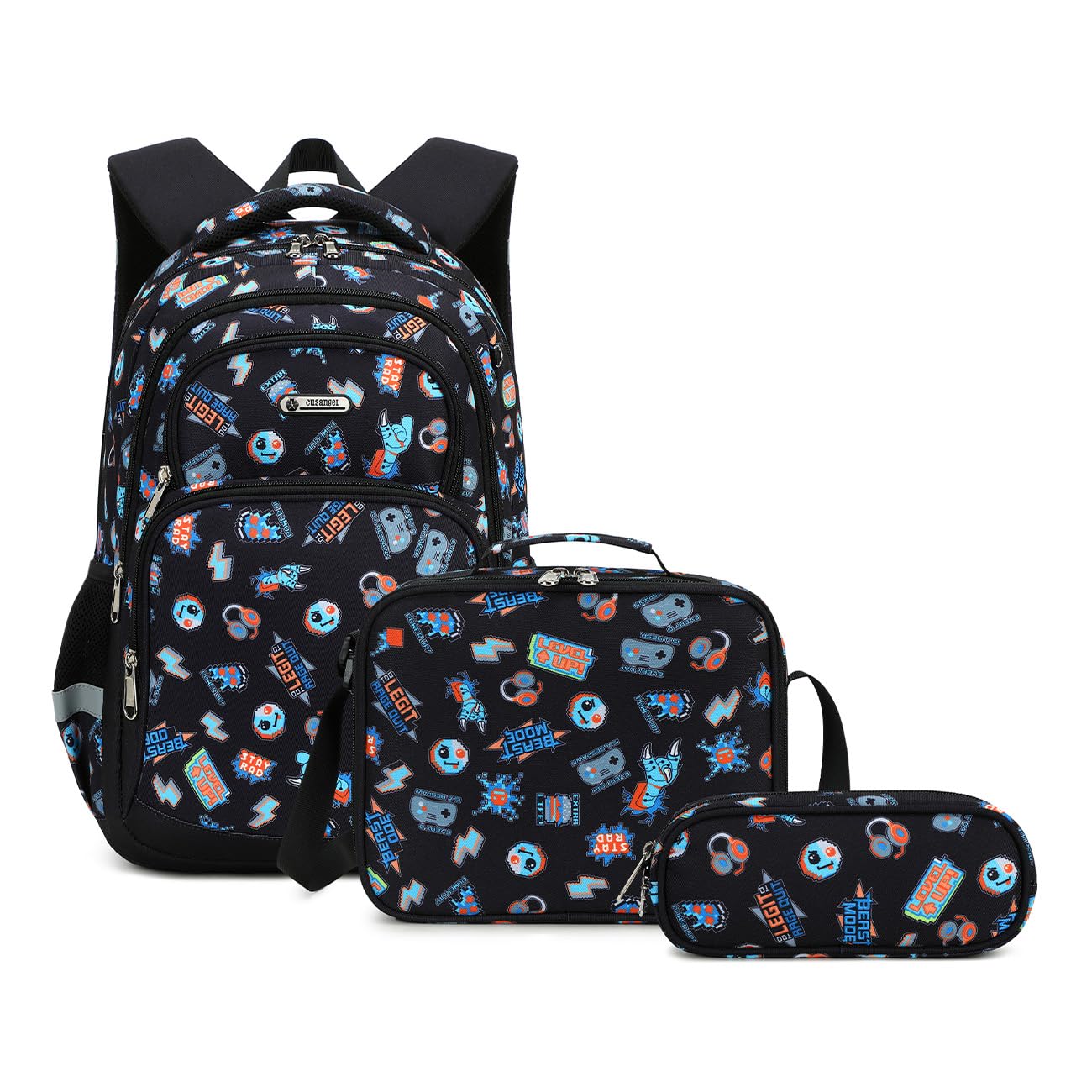 Cusangel Kids school Backpack with lunch bag for Girls Elementary 6-10years Bookbag nylon large capacity backpack Daypack