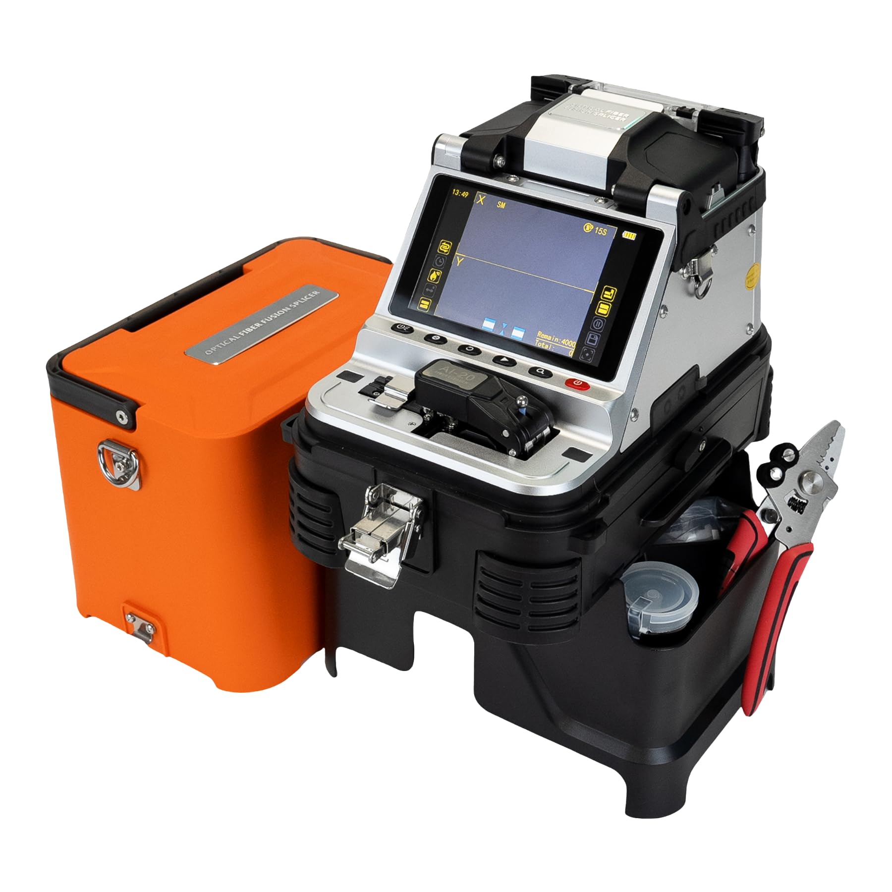 QIIRUN AI-20 Fusion Splicer Fiber Optic with One Step Electric Fiber Cleaver Fusion Splicing Machine Kit AI-20 Upgraded from AI-10A with 6s Splicing