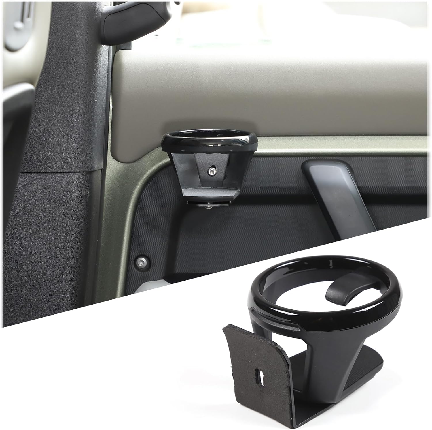 Car Front Rear Door Cup Holder, Expander Drink Holder Water Cup Holder Compatible with Land Rover Defender 90 110 130 2020 2021 2022 2023 2024 2025 (Black)